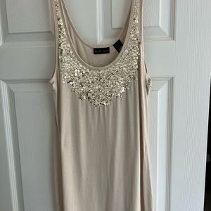 Sequins Gold collar tank.